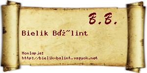 Bielik Bálint névjegykártya
