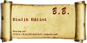 Bielik Bálint névjegykártya